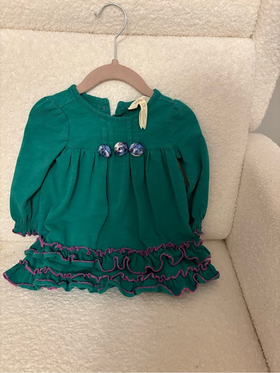 Matilda Jane Other - Matilda Jane Teal Long-Sleeve Ruffle Hem Top with Purple Trim